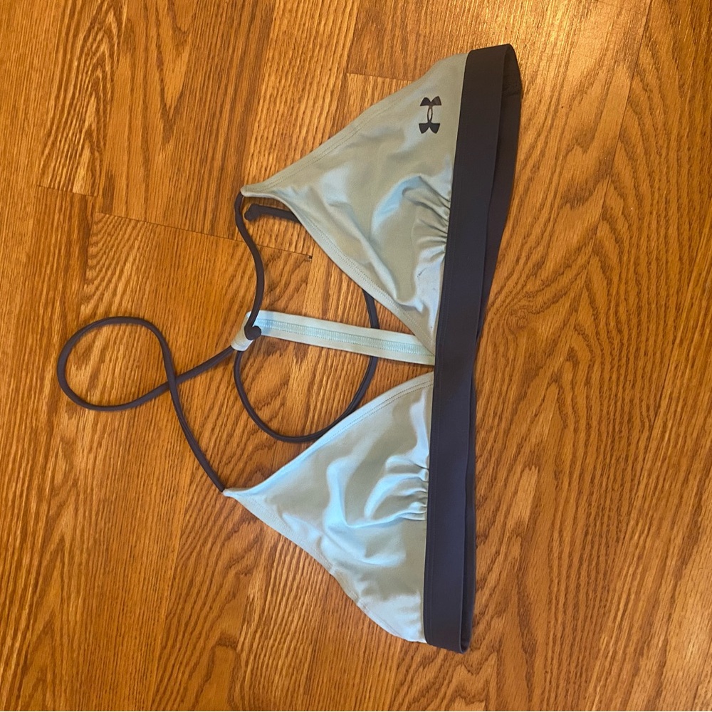 Under Armour Sky Blue Bikini Top with Black Accents